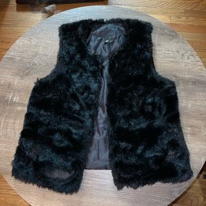 Black fur vest
